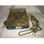 A good lot of yellow metal chains & necklaces etc.