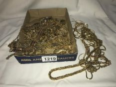 A good lot of yellow metal chains & necklaces etc.