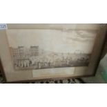 A 19th century framed and glazed engraving entitled 'The Chain Pier at Brighton with Characters'.