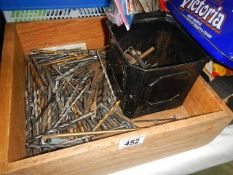 A box of assorted drill bits etc.