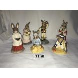 6 Bunnykins figures including collectors club examples