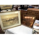 A Coulson print & a copper engraving of a Lancaster