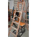 A wooden step ladders.