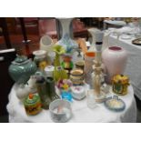 A mixed lot of vases and other china.