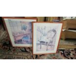 A pair of framed and glazed still life studies signed Richard Akerman.