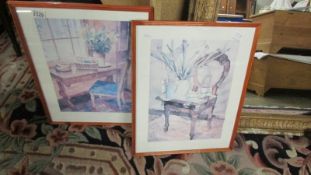 A pair of framed and glazed still life studies signed Richard Akerman.