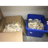 2 large boxes of stamps