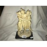 A Sautiui faux marble resin 3 Graces figure group