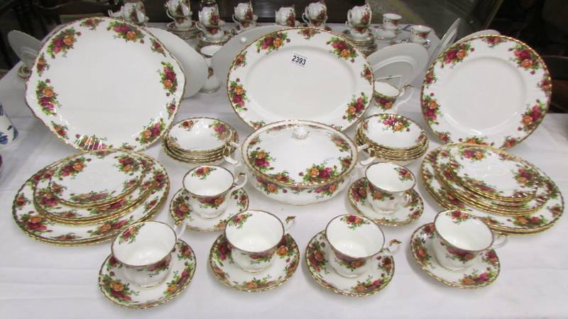 A good lot of Royal Albert Old Country Roses tea and dinner ware comprising meat platter, tureen,