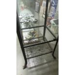 A metal and glass cabinet (Lock needs repair) (collect only)