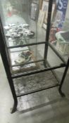 A metal and glass cabinet (Lock needs repair) (collect only)