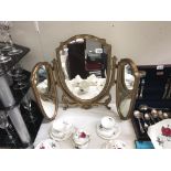 A Triptych dressing table mirror