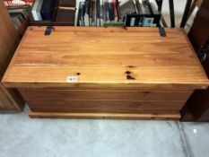 A solid pine blanket box