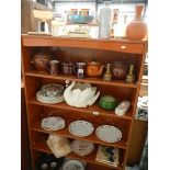 Six shelves of miscellaneous china etc.