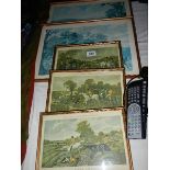 A quantity of fox hunting prints.