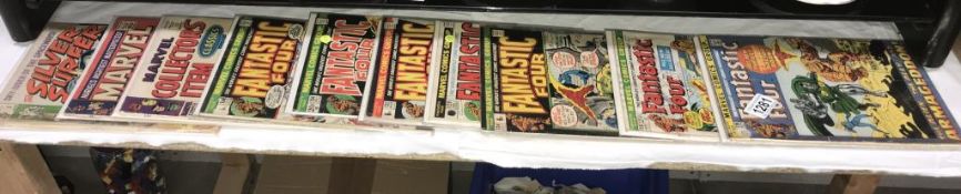 A collection of vintage Fantastic Four & other Marvel comics including Marvel Tales & Silver Surfer