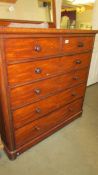 A Victorian mahogany 2 over four chest of drawers.