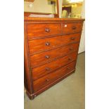 A Victorian mahogany 2 over four chest of drawers.