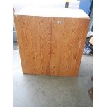 A two door pine work cabinet (collect only)