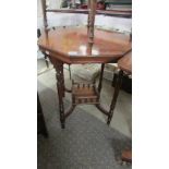 A mahogany octagonal occasional table.