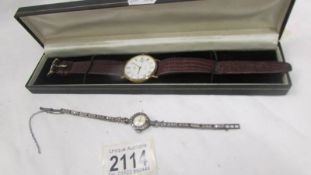 A ladies Accurist 21 jewel wrist watch and a gent's Rotary wrist watch.