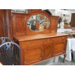 An Edwardian mahogany mirror back sideboard.