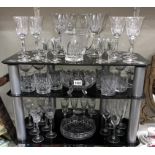 A good lot of glassware including 6 sets of 6 drinking glasses etc.