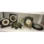 A selection of vintage/retro clocks including metamec