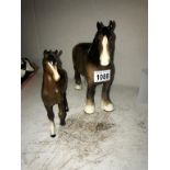 A Beswick Shire horse & Beswick pony