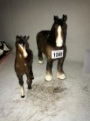 A Beswick Shire horse & Beswick pony