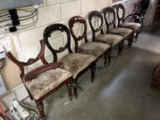 A set of 6 Victorian balloon back dining chairs