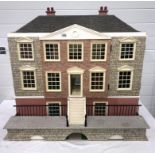 A large & impressive double fronted Georgian style doll's house - 3 storey mansion with electrical