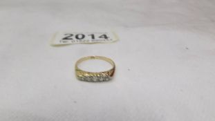 An early 20th century old cut diamond five stone ring in a graduated design with 18ct gold shank,
