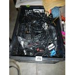 A large lot of electric and computer cables.