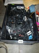 A large lot of electric and computer cables.