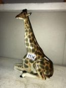 A Russian pottery model of a giraffe,