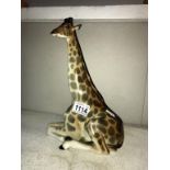 A Russian pottery model of a giraffe,