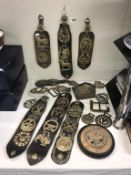 A selection of brassware including horse brasses & martingales etc