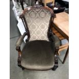 A Victorian mahogany Grandfather chair