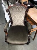 A Victorian mahogany Grandfather chair