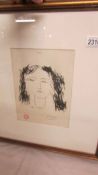 Pablo Picasso (1881-1973) Print of a young female (Portrait) stamped and signed in pencil.