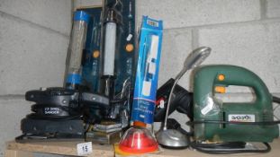 A quantity of electric hand tools for spare or repair.