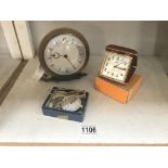 A Smiths 1/10th pocket watch & metomec clock etc.