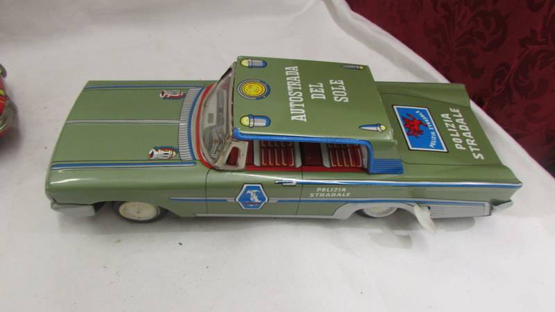 A Japanese tin plate battery operated Porsche 911 fire dept. - Image 3 of 3