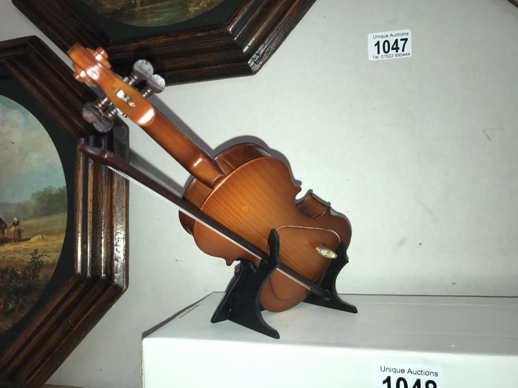 A musical double bass on stand - length approximately 25cm - Image 2 of 2