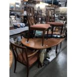 A teak extending dining table & 6 chairs (107cm x 163 x 73cm High)