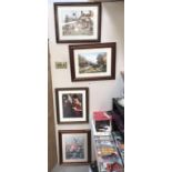 4 framed & glazed pictures