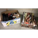 A Scalextric mighty Mini's & a box of track, cars & hand sets etc.