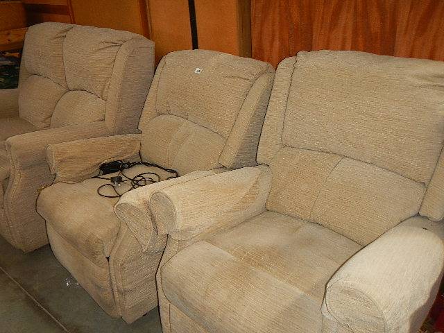 A three piece suite with recliner.