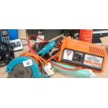 A quantity of tools including battery charger etc.